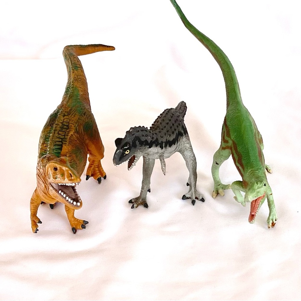 Vintage 1996-97 Safari Ltd Carnotaurus Carcharodontosaurus Baryonyx Dinosaur Lot